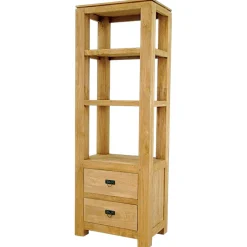 Etagère colonne 2 tirois hévéa massif H170cm HELENA
