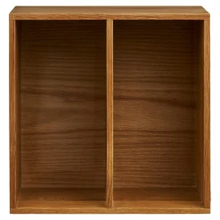 Etagère cube murale 2 niches bois de chêne 30 cm VARDE