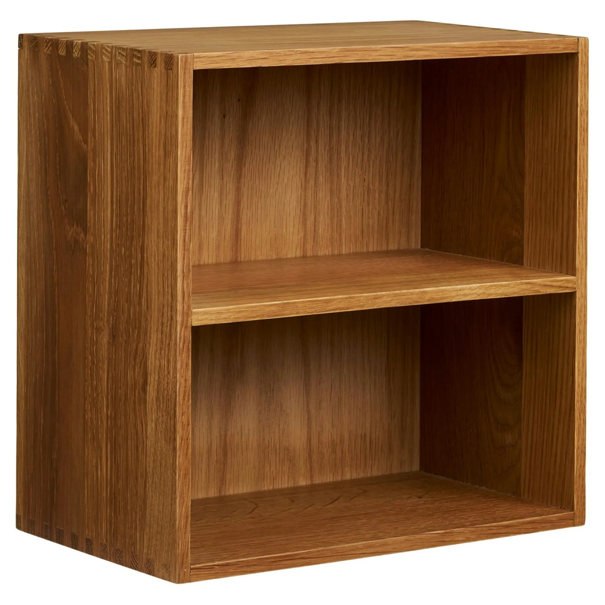 Etagère cube murale 2 niches bois de chêne 30 cm VARDE