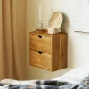 Etagère cube 2 tiroirs bois de chêne 30 cm VARDE