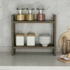 Etagère cuisine à poser effet noyer - 2 niveaux MARFA