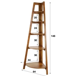 Etagère d'angle en bois d'acacia massif MELBOURNE
