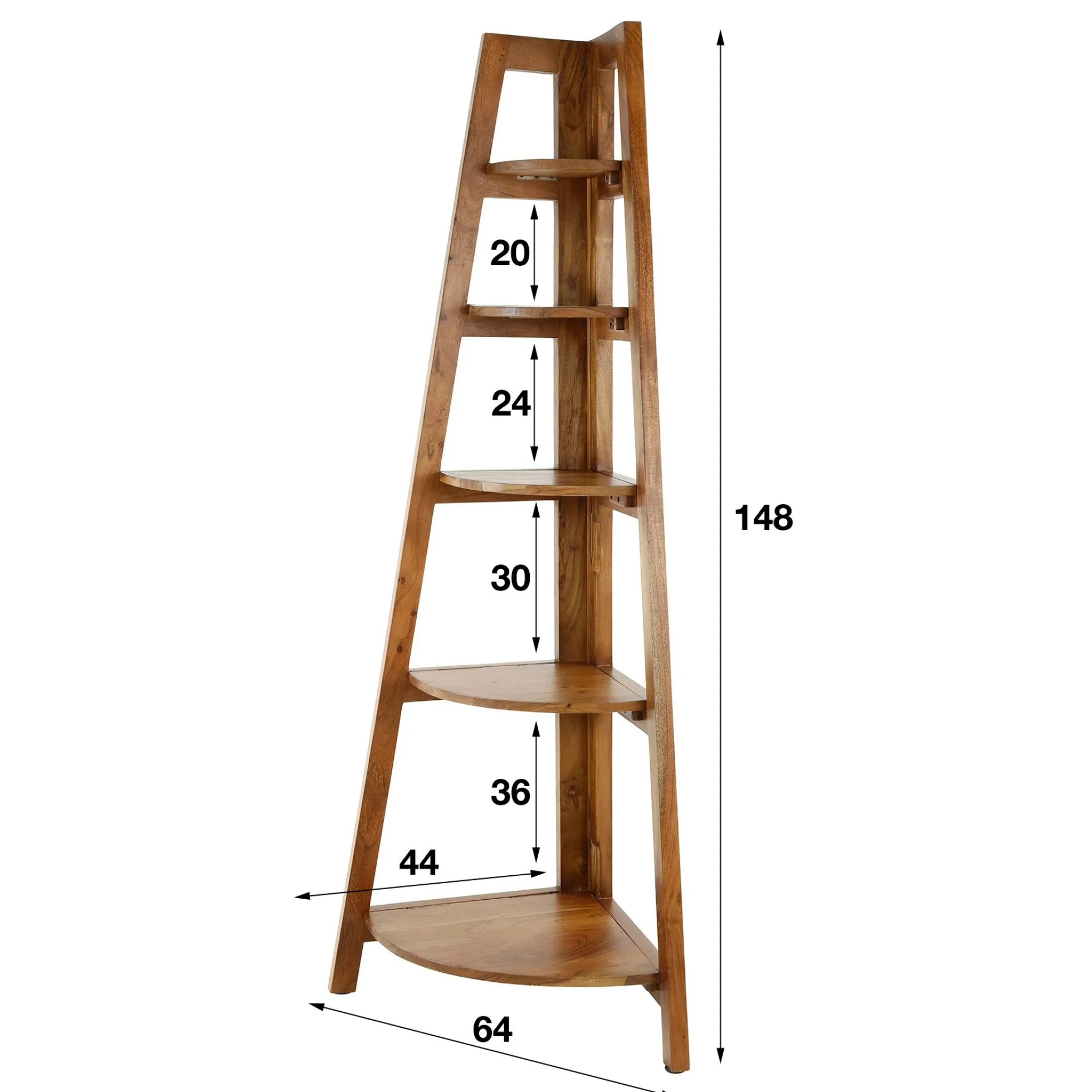 Etagère d'angle en bois d'acacia massif MELBOURNE