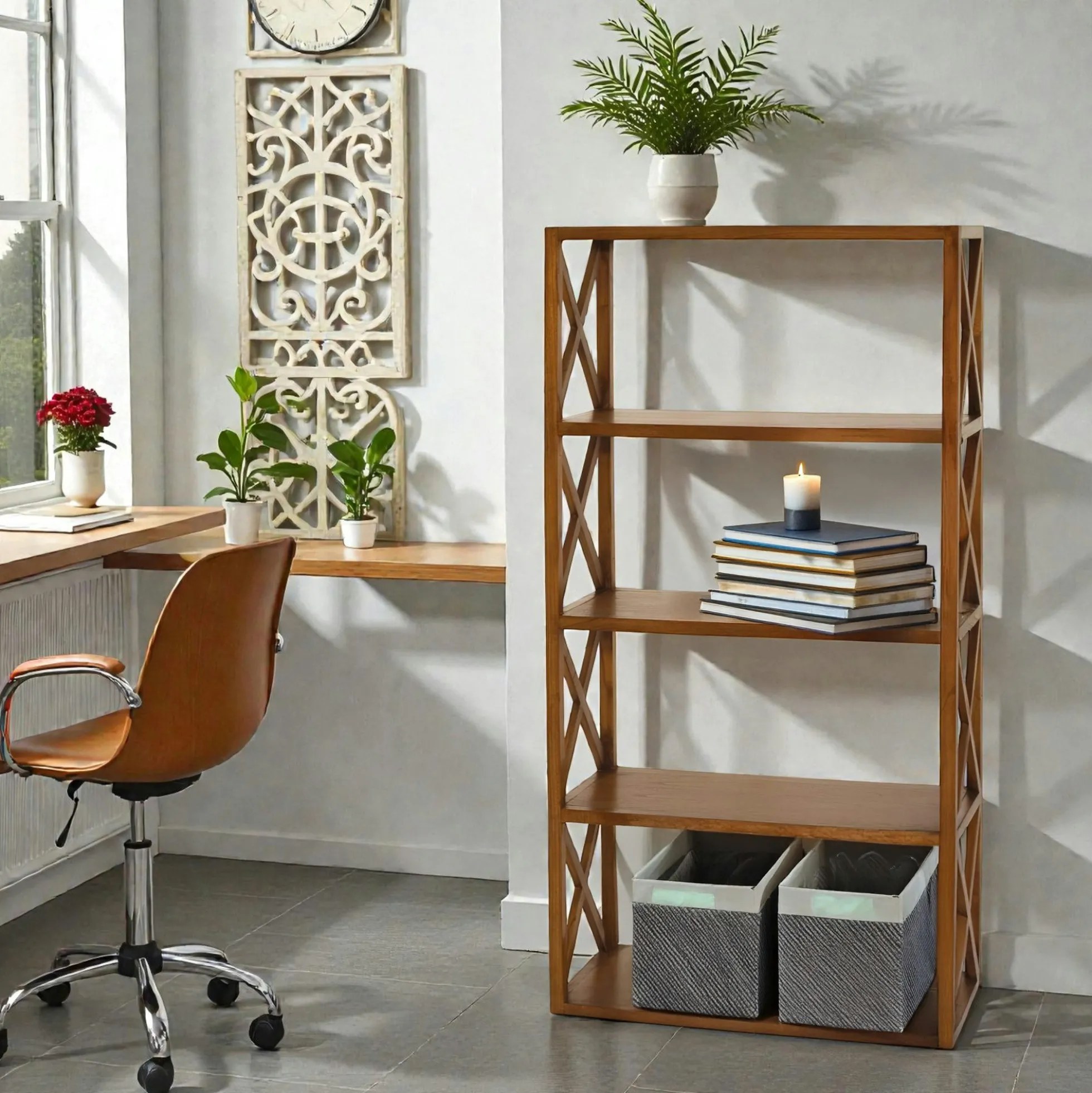 Etagère de rangement bois style colonial LOLA