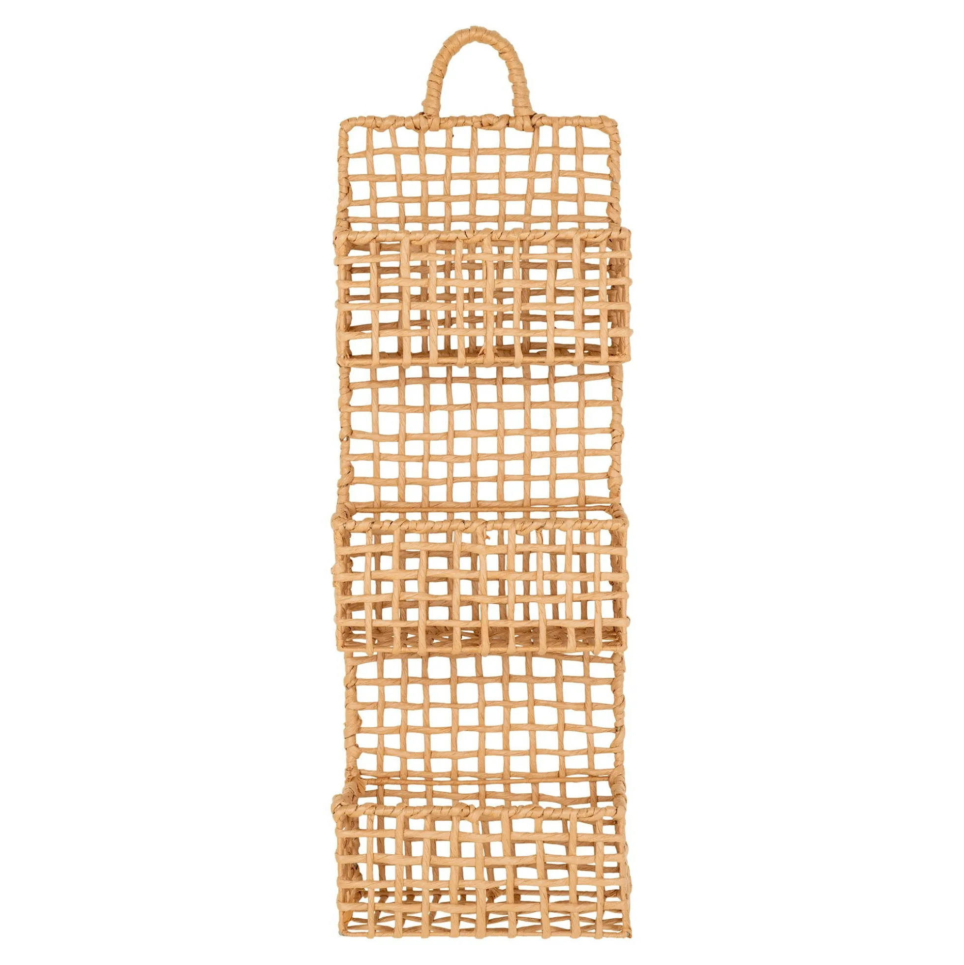 Etagère de rangement verticale en fibres naturelles, 3 paniers TALLINN