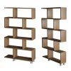 Etagère déstructurée effet bois de noyer - pieds métal JENA