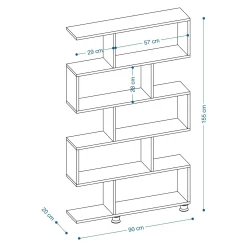 Etagère déstructurée effet bois de noyer - pieds métal JENA