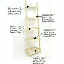 Etagère escalier hévéa H190cm HELENA