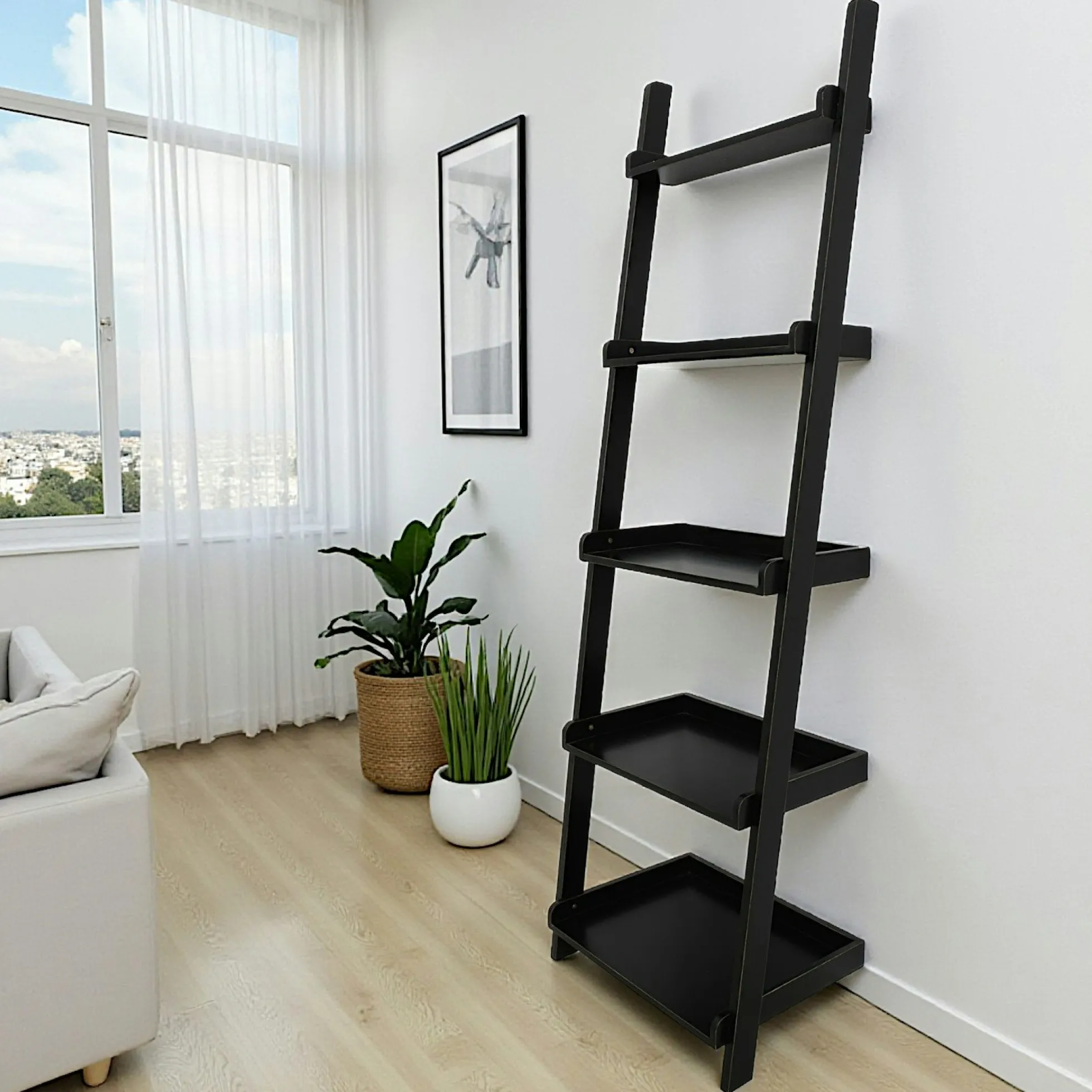 Etagère escalier hévéa H190cm HELENA