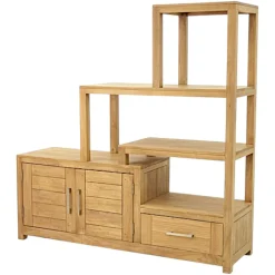 Etagère escalier 4P 1 tiroir ATTAN 142x40x145cm