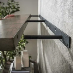 Etagère murale bois d’acacia brun bords arrondis 120 cm NAKO