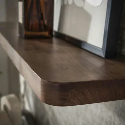 Etagère murale bois d’acacia brun bords arrondis 120 cm NAKO