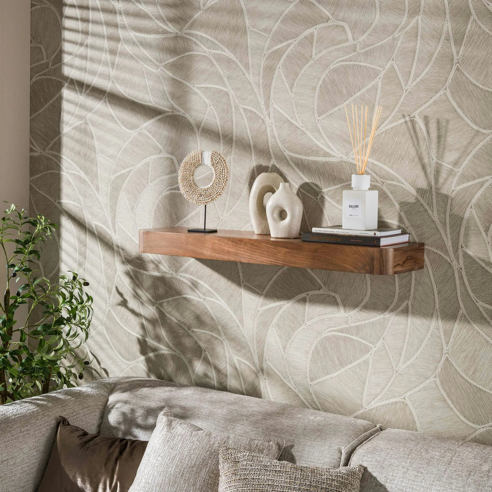 Etagère murale bois foncé plateau épais 100 cm NAKO