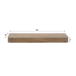 Etagère murale bois foncé plateau épais 100 cm NAKO