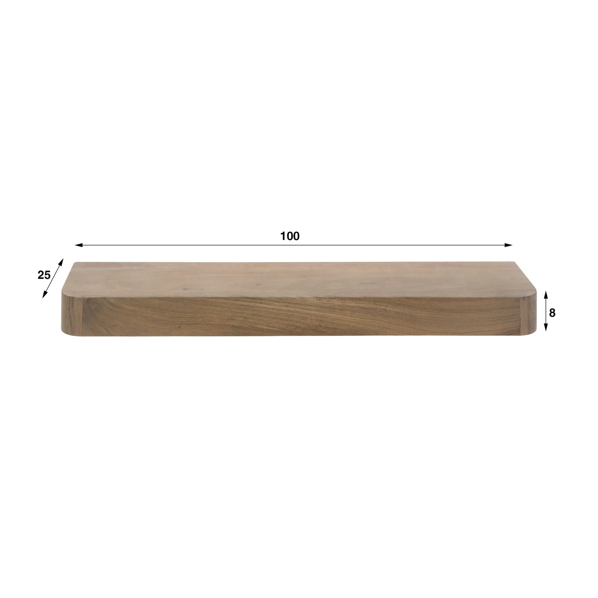 Etagère murale bois foncé plateau épais 100 cm NAKO