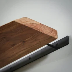 Etagère murale bois massif bordure naturelle 60 cm MELBOURNE