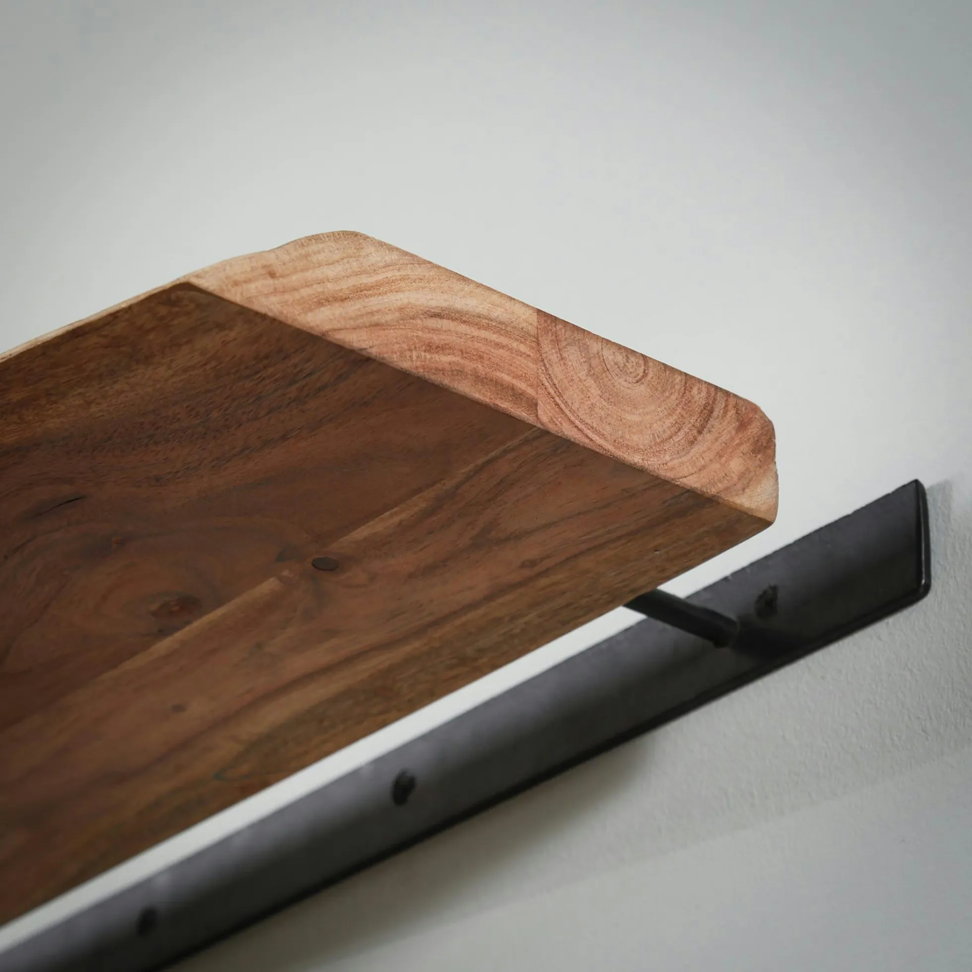 Etagère murale bois massif bordure naturelle 60 cm MELBOURNE