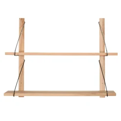 Etagère murale bois massif 2 plateaux (bois blanc) PALERME