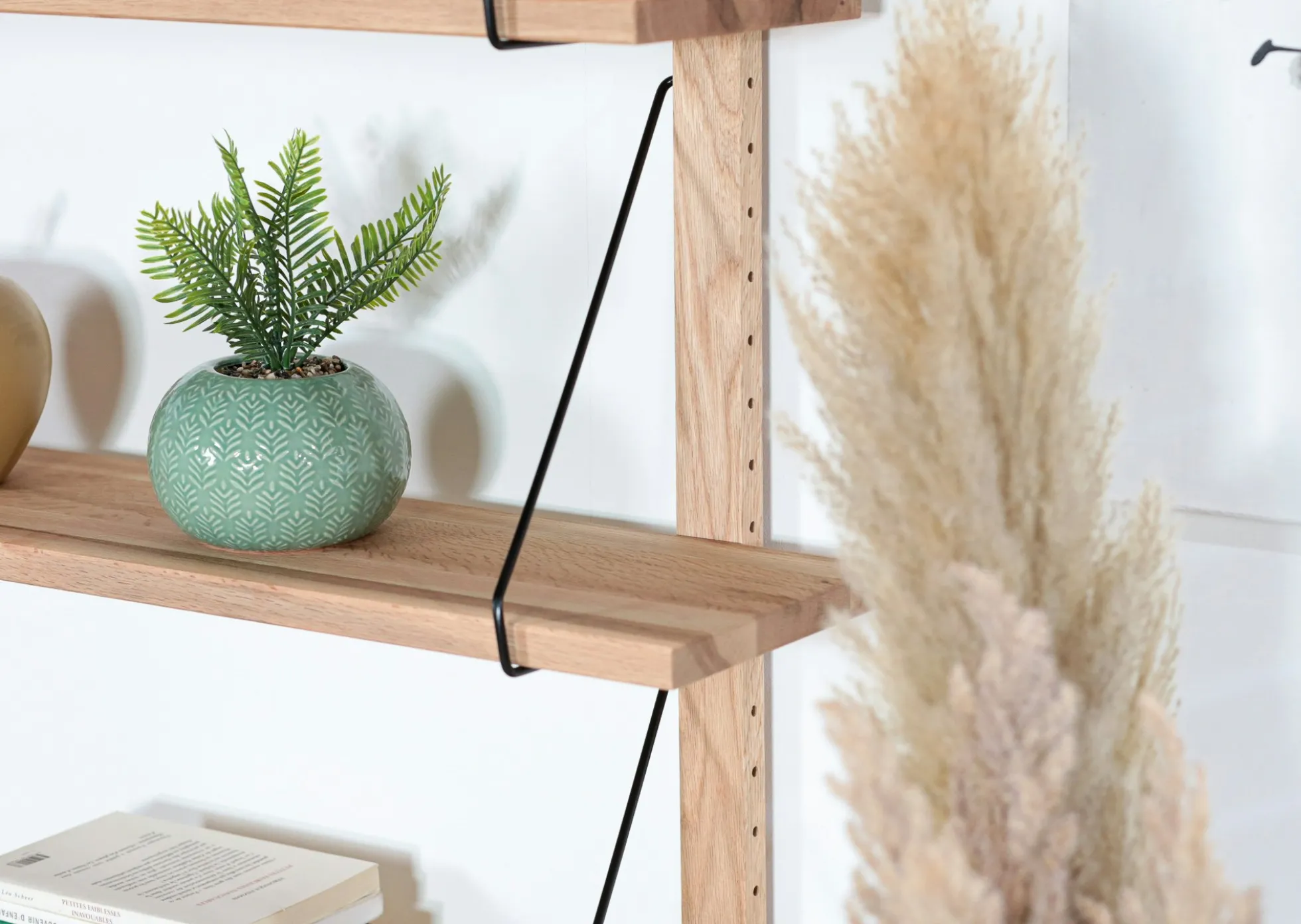 Etagère murale bois massif 3 plateaux (bois blanc) PALERME