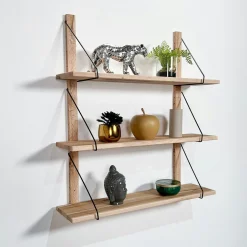 Etagère murale bois massif 3 plateaux (bois blanc) PALERME