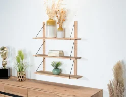 Etagère murale bois massif 3 plateaux (bois blanc) PALERME