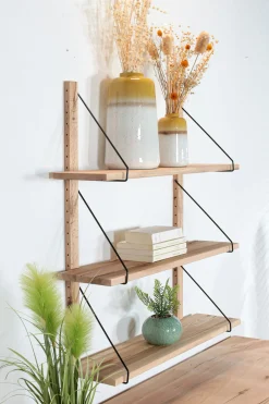 Etagère murale bois massif 3 plateaux (bois blanc) PALERME