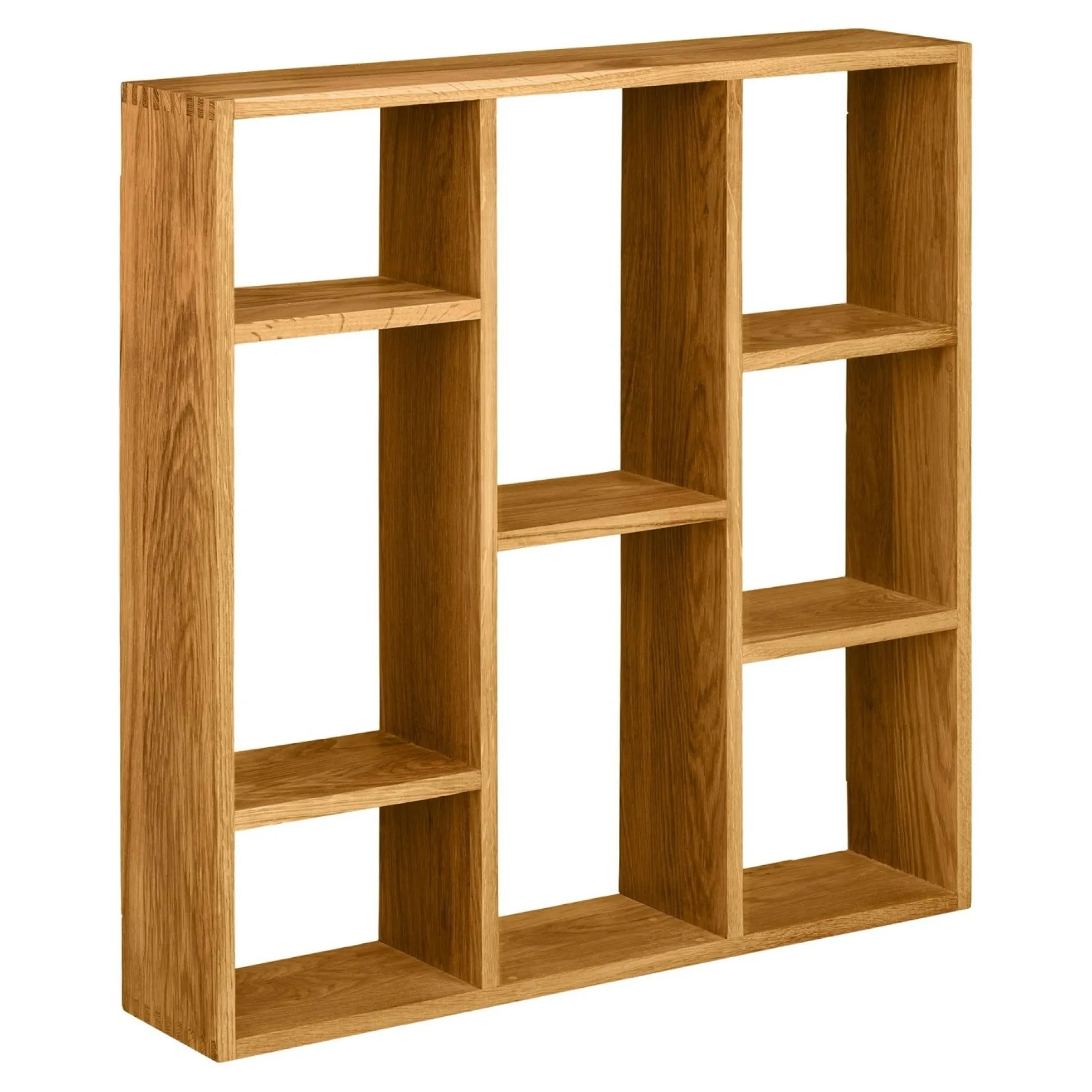 Etagère murale décorative en bois de chêne clair 8 niches VARDE