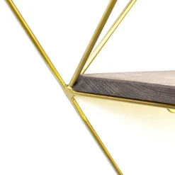 Etagère murale en bois et métal doré - forme triangle SITIA