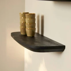 Etagère murale en bois noir 60 cm (lot de 3) ALMA