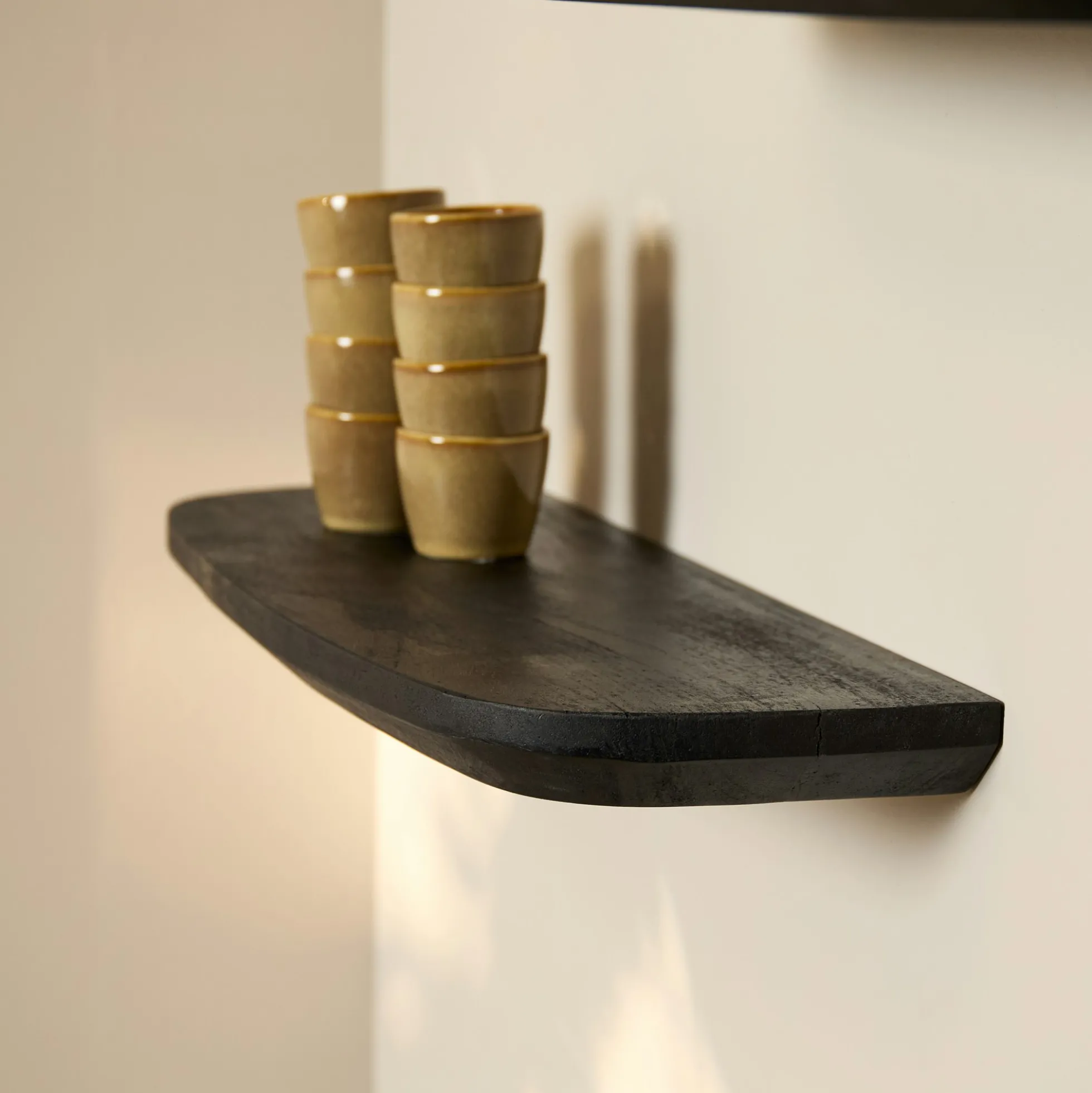Etagère murale en bois noir 60 cm (lot de 3) ALMA
