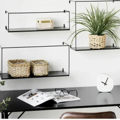 Etagère murale minimaliste en métal noir (lot de 3) TALLINN