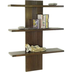 Etagère murale moderne hévéa massif 75cm GALA