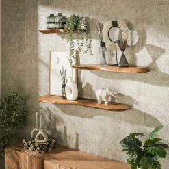 Etagère murale organique en bois d'acacia 90 cm MELBOURNE