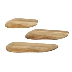 Etagère murale organique en bois d'acacia (lot de 3) MELBOURNE