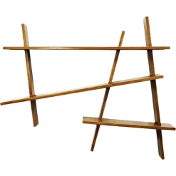 Etagère murale originale destructurée hévéa 95x80cm MAORI
