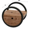 Etagère murale ronde bois recyclé brut 1 tiroir D30 cm CYCLADES