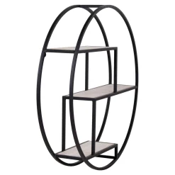 Etagère murale ronde en métal noir Ø62 cm TALLINN