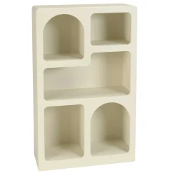 Etagère 5 niches 60x24cm en bois peint couleur beige NELIA