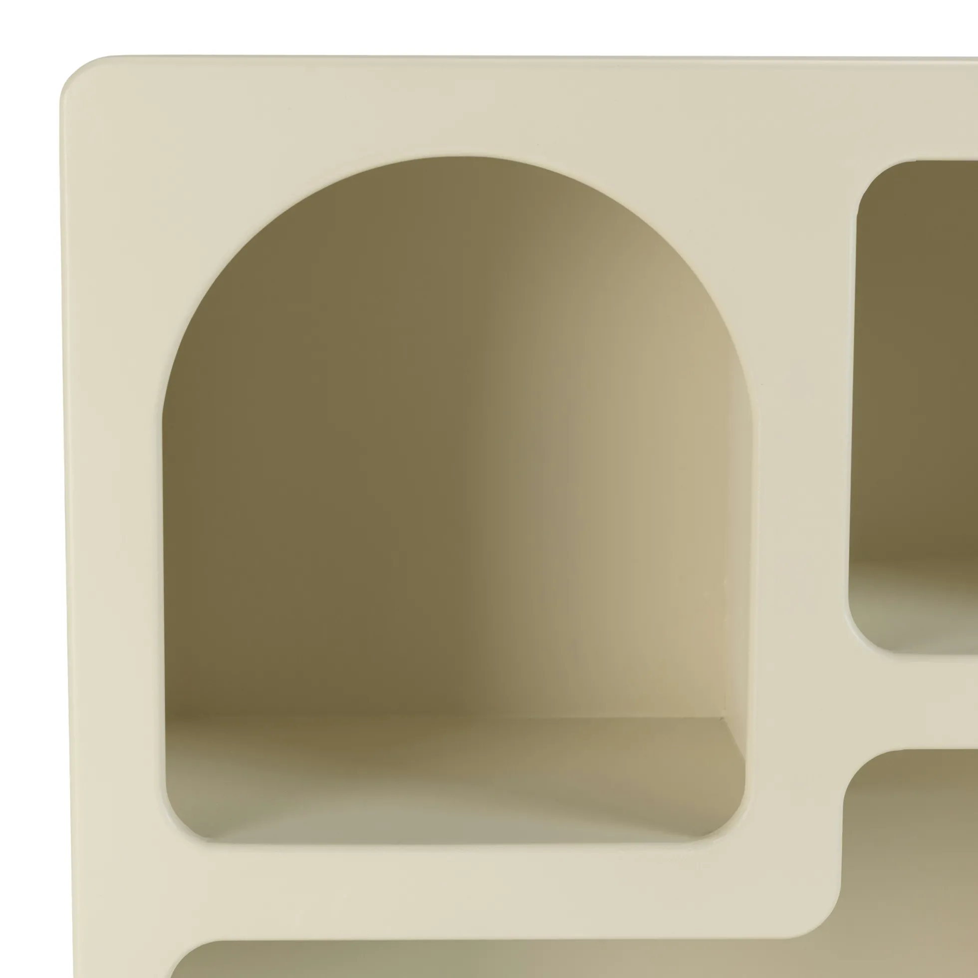 Etagère 5 niches 60x24cm en bois peint couleur beige NELIA