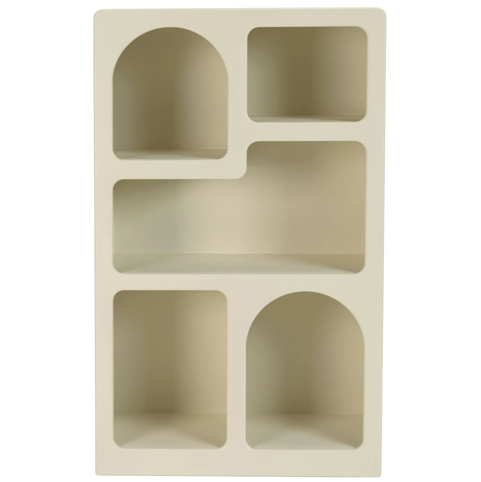 Etagère 5 niches 60x24cm en bois peint couleur beige NELIA