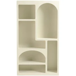 Etagère 6 niches 100x26cm en bois peint couleur beige NELIA