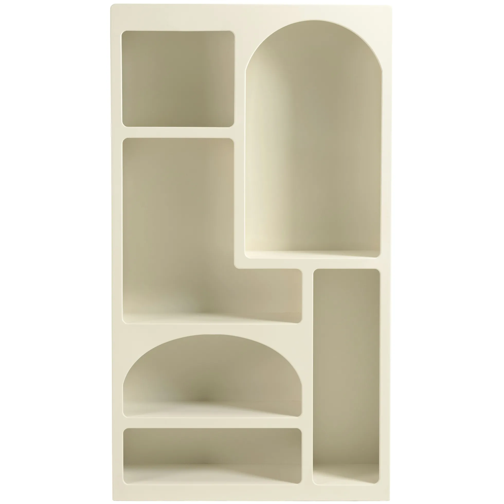 Etagère 6 niches 100x26cm en bois peint couleur beige NELIA
