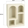 Etagère 4 niches 60x24cm en bois peint couleur beige NELIA