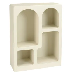 Etagère 4 niches 60x24cm en bois peint couleur beige NELIA