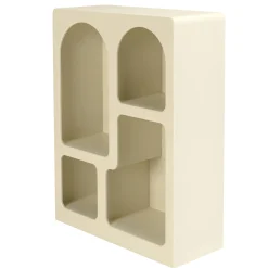 Etagère 4 niches 60x24cm en bois peint couleur beige NELIA
