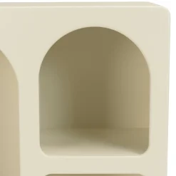 Etagère 4 niches 60x24cm en bois peint couleur beige NELIA