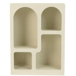 Etagère 4 niches 60x24cm en bois peint couleur beige NELIA