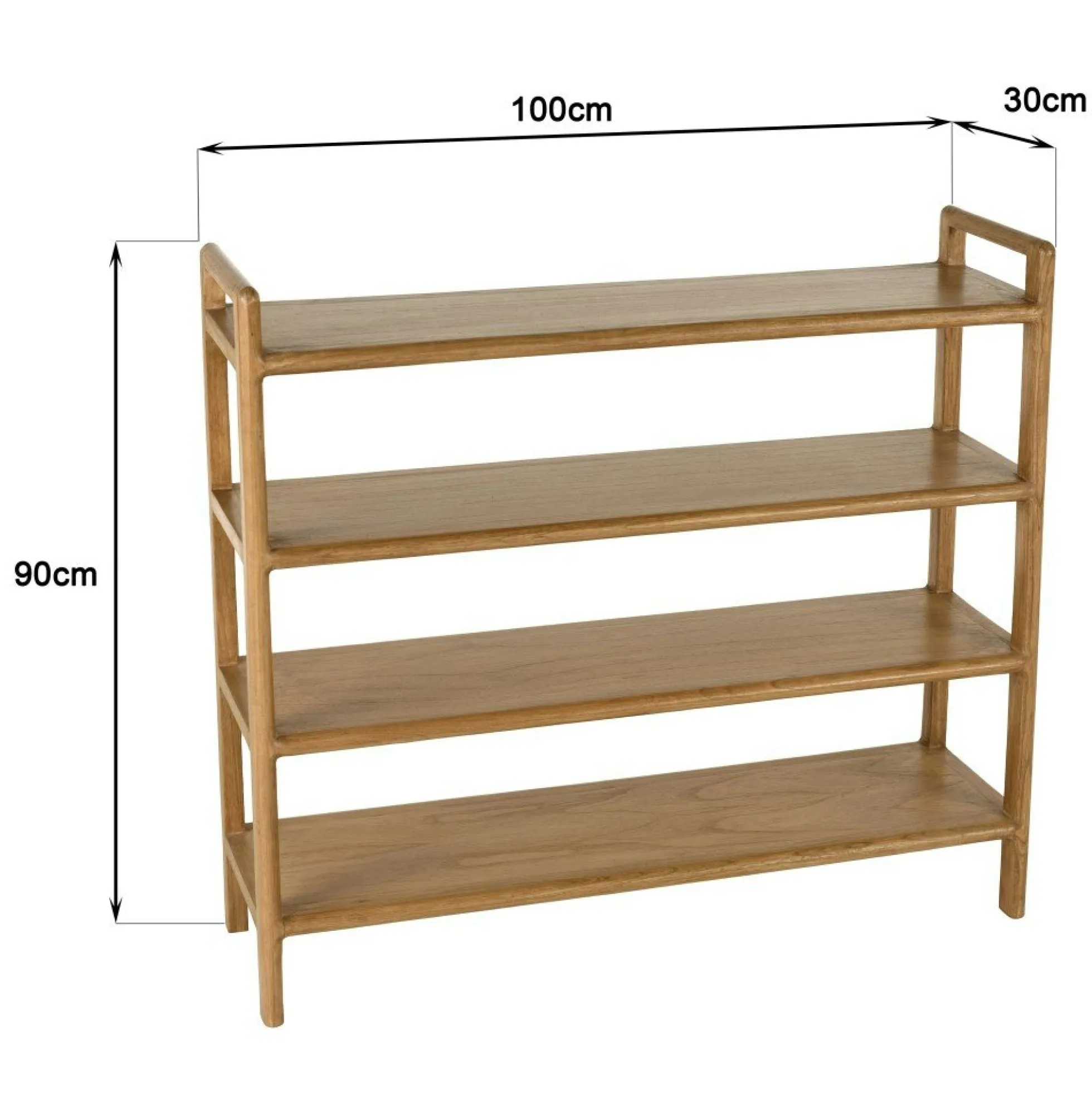 Etagère 4 niveaux en bois de mindi TIVARO