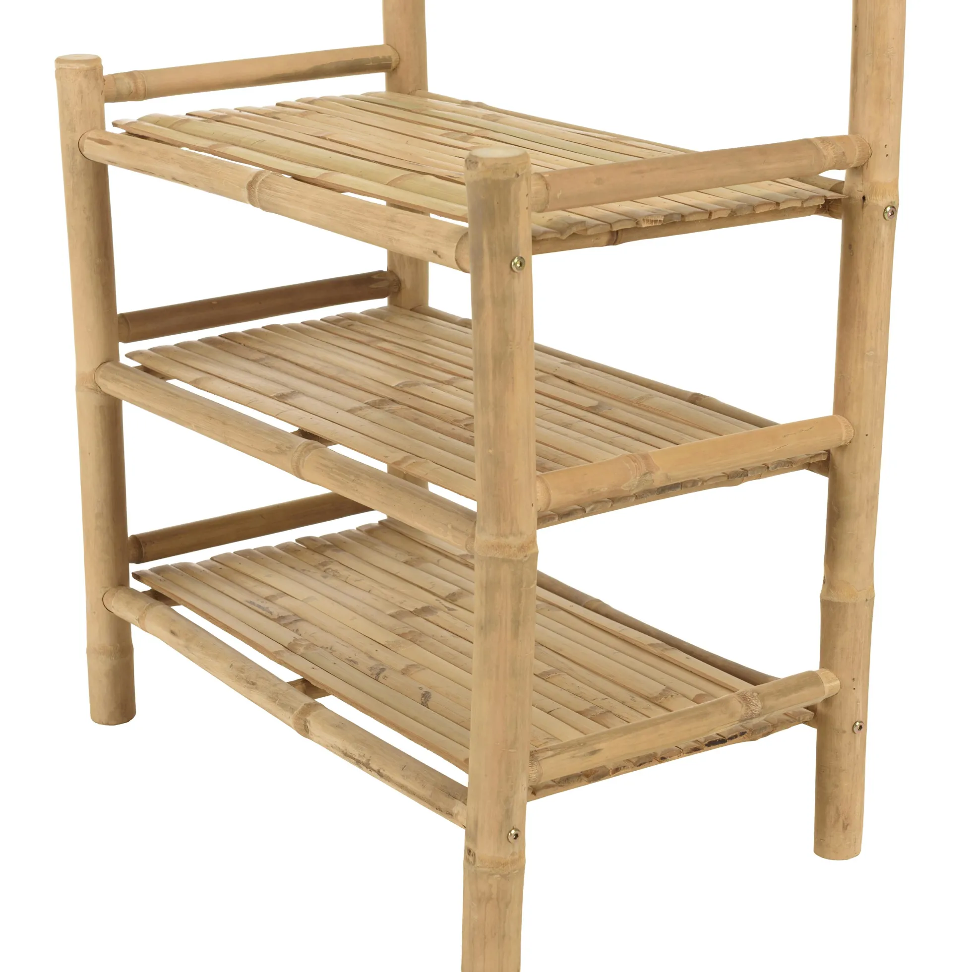 Etagère 3 niveaux et porte-serviettes en bambou CALVIA