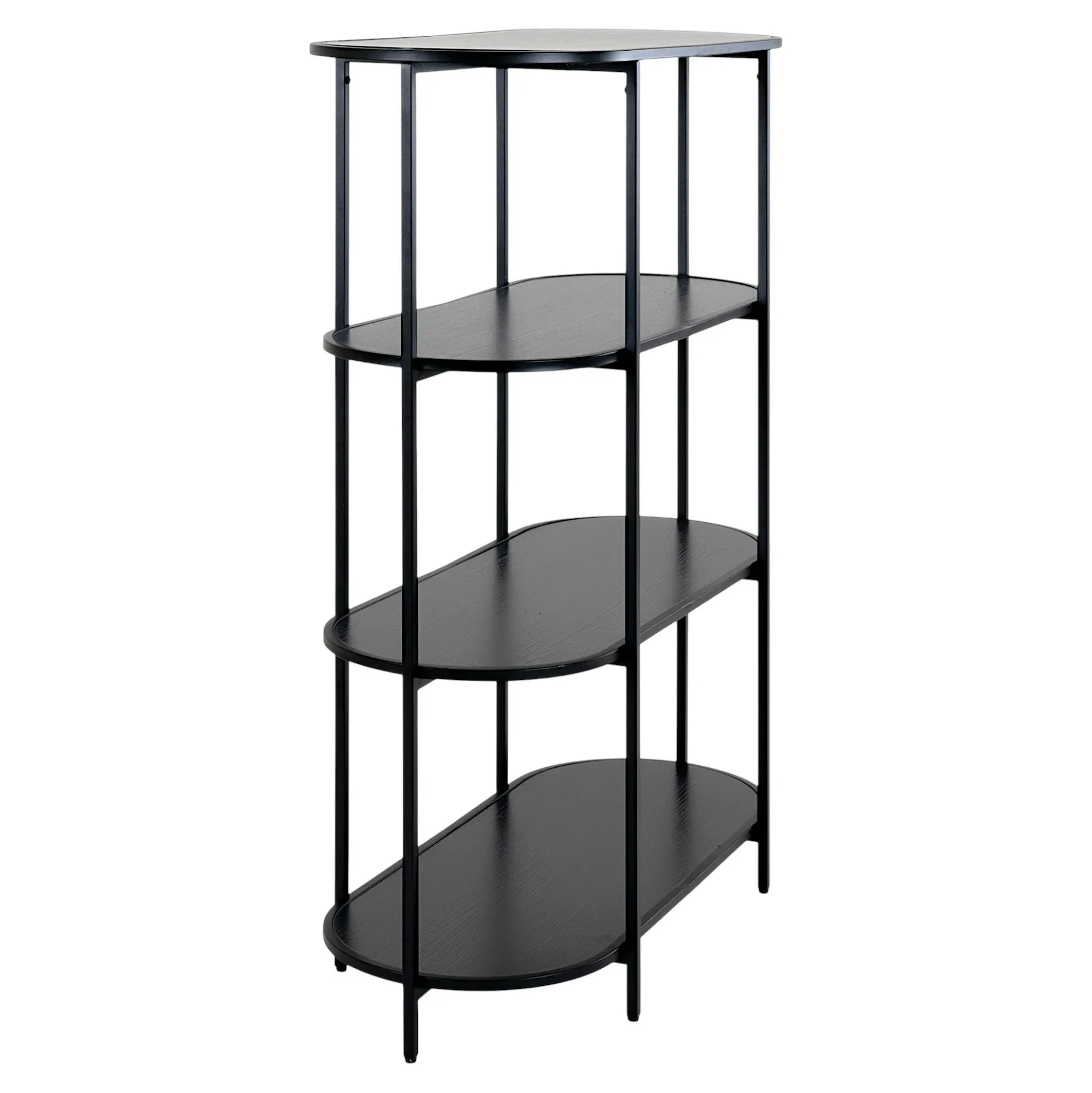 Etagère ovale en métal noir 4 plateaux VARDE